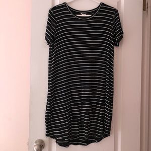 Black striped t-shirt dress